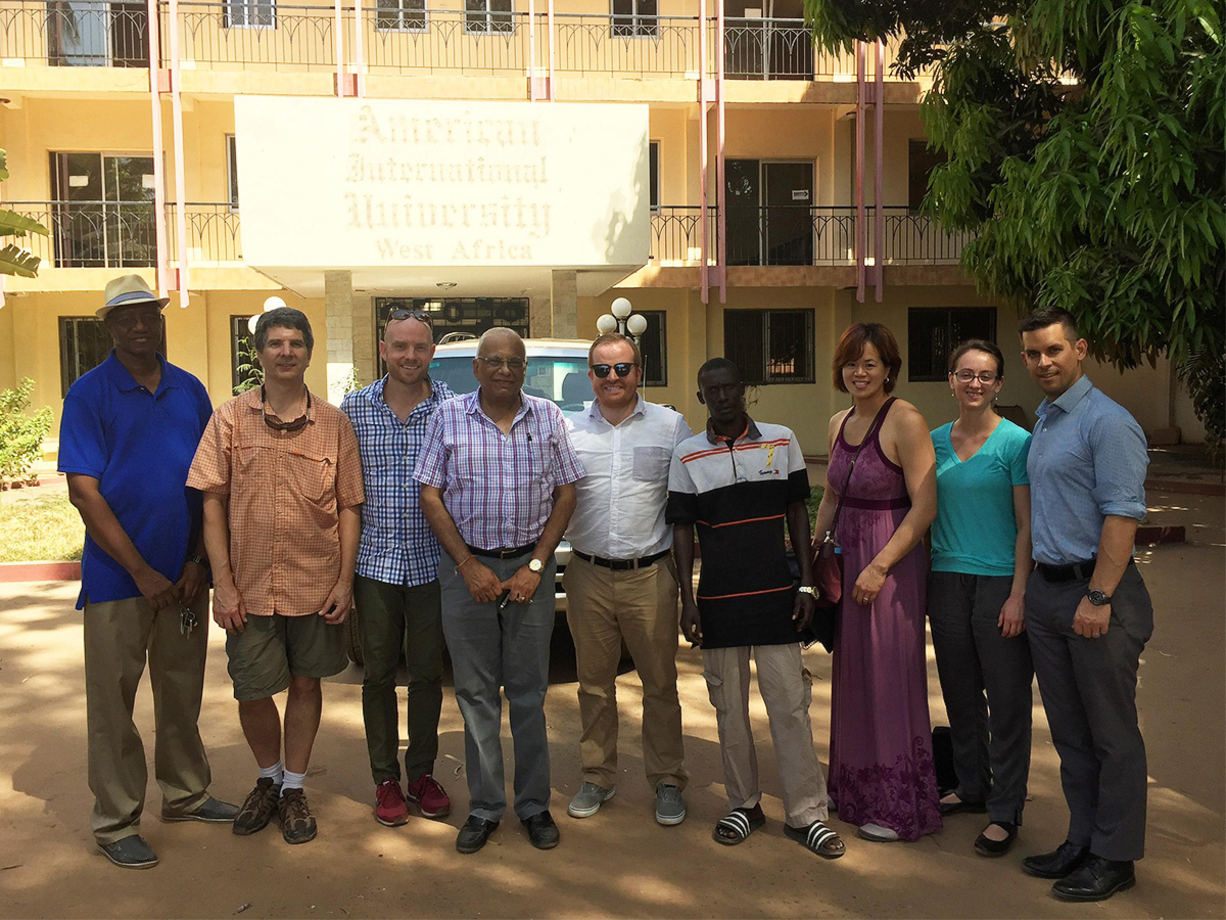Faculty from U of U anesthesiology and AIUWA in front of the AIUWA building.