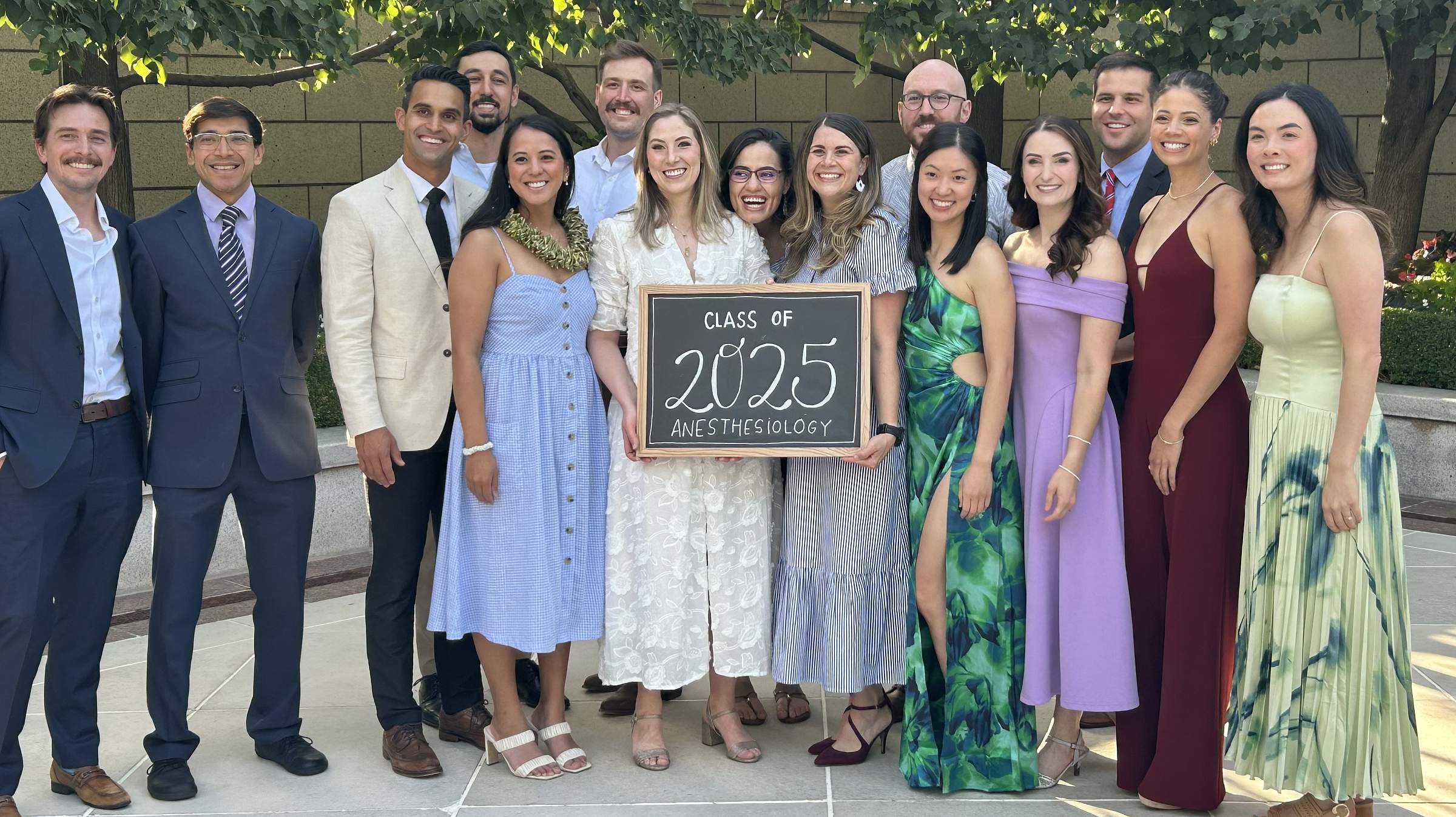 The Class of 2025 Anesthesiology Graduates standing together for a photo